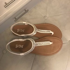 Brash white thong sandals